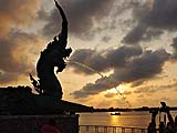 Naga paparazzi at sunset at the point, Songkhla