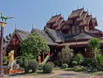 Elaborate Teak Building at Wat Nantaram, ChiangKham